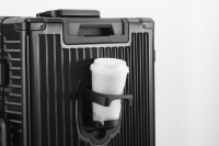 Maleta de Aluminio, Diseño Simple y Moderno, Apertura Frontal, Carcasa Rígida, Ruedas Giratorias de 360 Grados, Candado TSA, Portavasos, USB