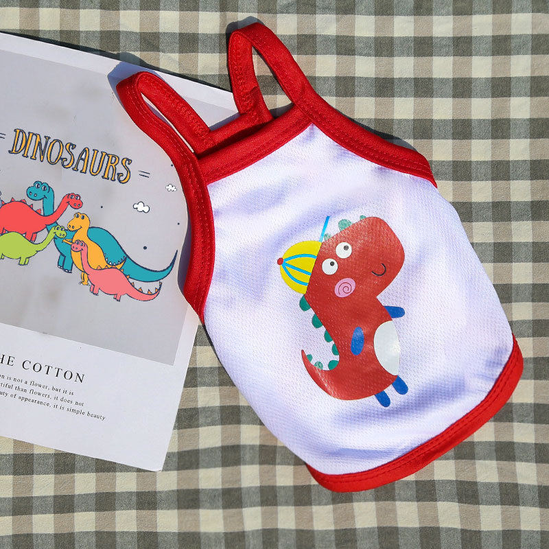 Débardeur blanc avec motif dinosaure rouge