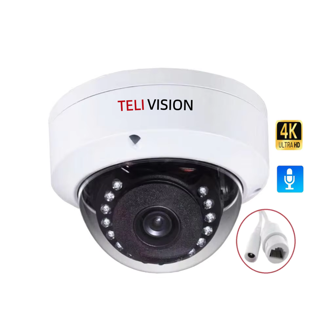 5MP POE Vandal-proof Protocol Metal Dome Camera,Night Vision with Audio IP Security Camera
