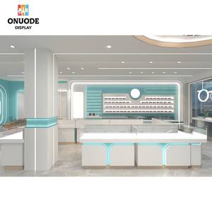 Optical Shop Wood Eyeglass Showcase LED Light Retail <b>Lockable</b> Glass Display <b>Cabinets</b> for Promotion - Product Image 1