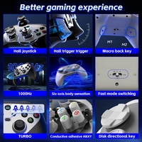 Manette de Jeu Sans Fil Double Hall 2,4 GHz, Manette Mobile Six Axes, Joysticks et Contrôleurs de Jeu Bluetooth pour PC Android iOS