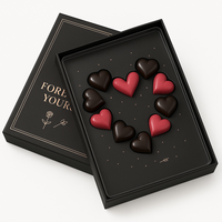 Boîte à chocolat en carton de maïs personnalisée pour la Saint-Valentin avec fentes, finition mate et impression UV dorée pour l'emballage alimentaire