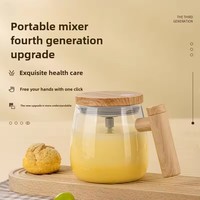 Tasse à café électrique élégante avec poignée, 400 ml, en verre, avec couvercle à agitation automatique, alimentation manuelle, pour usage domestique et hôtelier