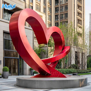 Outdoor Modern Themapark Metaal Rood Hartvormig Roestvrijstalen Sculptuur - Product Image 5