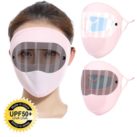 Masque de protection intégrale contre le soleil et la poussière avec lunettes de protection - Couverture respirante en soie glacée anti-UV, anti-pollen et coupe-vent