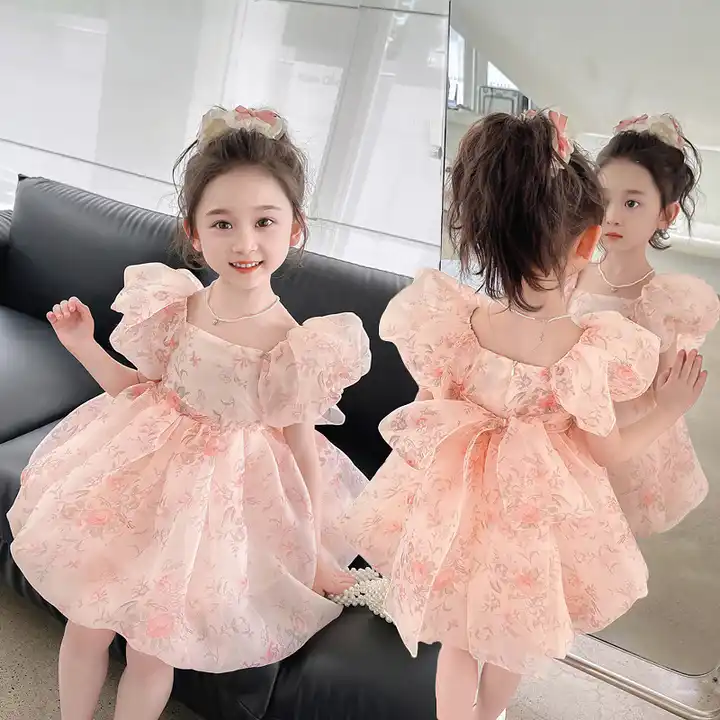 Amazon.com: Baixia Kids Girls Wedding Elegant Flower Girl Dress Princess  Party Show Formal Prom Ball Gowns Girl Clothes Bean Pink 7 : Clothing,  Shoes & Jewelry