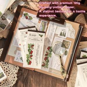 库存复古活页日记本记事本，带长撕页，用于规划和日记装饰 - Product Image 2