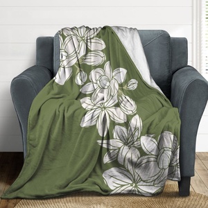 Tropical Hawaii Minky Blanket Seamless Designs Puakenikeni Pikake Lei Curve Lei Flower Hawaiian <strong>Throws</strong> Blankets <strong>for</strong> <strong>Bed</strong> - Product Image 5