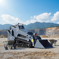 Mini-chargeuse compacte sur chenilles diesel pour travaux agricoles et de construction