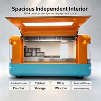 Remorque alimentaire mobile électrique équipée d'une cuisine pour le café, la pizza, les burgers et les services de restauration de rue