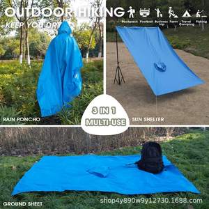 Poncho Impermeable Woqi Azul Cielo, Ligero, para Senderismo y Camping, Unisex, para una Persona, Equipo para Exteriores - Product Image 5