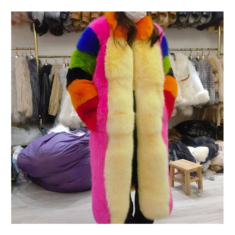 fluffy rainbow coat