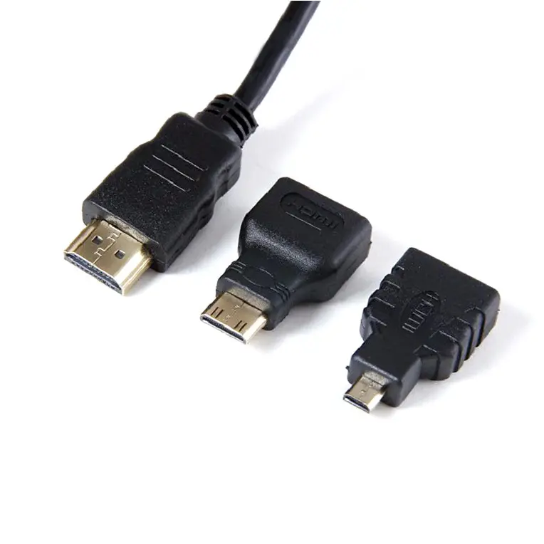 Yüksek hızlı 1080P 3 in 1 HDMI kablosu HDMI / Mini HDMI/mikro HDMI adaptör kiti