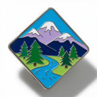 Pin Enamel petualangan luar ruangan kustom | Lencana logam berkemah mendaki menunggu pin Enamel | Lencana logam kompas gunung