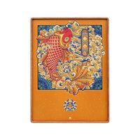 Yuyue Longmen Nouvelles décorations chinoises en laiton et bois, motif carpes koï, porte-bonheur, pour salon, cadre photo, cadeau de table, ornements de bureau