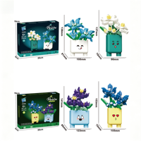 Mini-Plante en Pot Blocs de Construction Jouet DIY Ensemble d'Assemblage de Pot de Fleurs pour Enfants Décoration de Bureau et Maison Cadeau Promotionnel en Gros