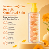 Lotion corporelle hydratante OEM à la calendula et à la guimauve, enrichie en acide hyaluronique, texture crème glacée, hydratant corporel couleur arc-en-ciel