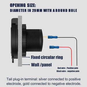 Sạc điện thoại xe máy Ip67, cổng <span class=keywords><strong>USB</strong></span> C, chuẩn QC3.0, 12/24VDC, ổ cắm sạc <span class=keywords><strong>USB</strong></span> 24V - Product Image 5