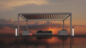 Pergola bioclimatique motorisée électrique en aluminium sur mesure de luxe <span class=keywords><strong>4x3</strong></span>, avec protection solaire LED, écologique et imperméable - Product Image 3