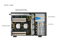 Serveur GPU en tour SYS-741GE-TNRT avec processeurs Intel Xeon de 5e/4e génération, 4 GPU pleine largeur double largeur, 8 baies