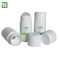 Déodorant anti-transpirant en baume rond de 65 ml, emballage en plastique, flacon roll-on, surface lisse, logo personnalisé, couleur personnalisée, flacon de voyage