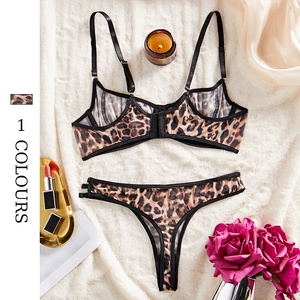 Bán Buôn Báo In Đồ Lót Set <span class=keywords><strong>Push</strong></span>-<span class=keywords><strong>up</strong></span> Áo Ngực Và Thong Set Sexy Đồ Lót Thoải Mái Áo Ngực & Ngắn Bộ - Product Image 4