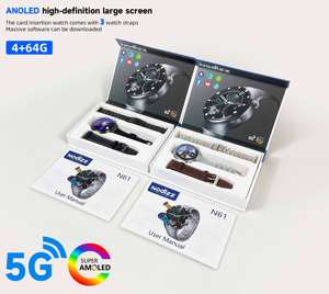 Montre connectée unisexe N61 4G double SIM, étanche IP67, écran AMOLED, fonction SOS, chronographe, longue durée de vie de la batterie - Product Image 5