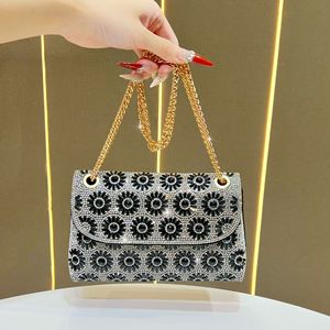 Sacs de soirée de luxe, sac à bandoulière à chaîne, sac messager carré, sac à main orné de perles et de cristaux, sac à main de luxe en strass, sacs fourre-tout pour femmes - Product Image 3