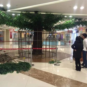 Tùy chỉnh lớn cao cấp sợi thủy tinh PE nhân tạo ficus cây cỏ lá phong cảnh chống cháy cho khách sạn thiết kế cảnh quan - Product Image 5