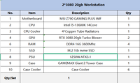Station de travail IA QWEN3.8 27B 2-GPU / 4-GPU avec RTX 3080 20GB GDDR6X pour l'inévaluation des LLM, l'apprentissage profond et le calcul en apprentissage automatique