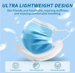 Masker Wajah sekali pakai merah muda cetak kustom untuk dewasa harga pabrik masker wajah bedah medis kualitas Premium - Product Image 2