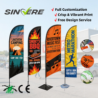 Drapeau de plage, drapeau plume, bannière en polyester en forme de goutte d'eau avec logo personnalisé imprimé, impression par sublimation thermique, publicité extérieure, salle de sport