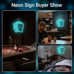 Dice Poker Letreros Neon LED indoor hanging ambient light shop <b>sign</b> wall decoration light entrance indicator light luminous <b>sign</b> - Product Image 4