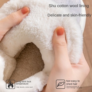 Chaussons d'hiver en coton et fourrure pour femmes, antidérapants, à semelle épaisse, doux, chauds, respirants, en peluche, pour la maison - Grande Vente - Product Image 2