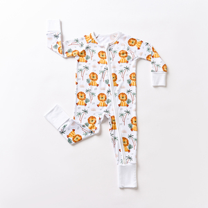 Piyama Bayi Bahan Viscose Bambu Siap Kirim, Romper Bayi Motif Kartun dengan Ritsleting, Baju Tidur Balita, Pakaian Anak Bambu RTS - Product Image 4