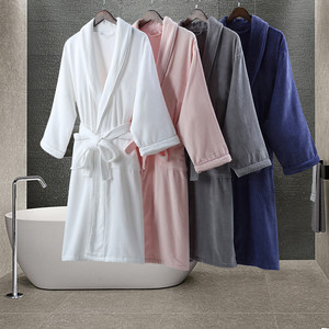 100% <span class=keywords><strong>Peignoir</strong></span> Spa <span class=keywords><strong>Femme</strong></span> Col Châle Velours <span class=keywords><strong>Coton</strong></span> <span class=keywords><strong>Bio</strong></span> Rose - Product Image 3