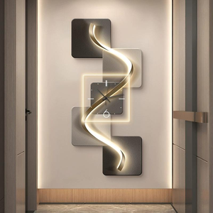 Horloge Murale Artistique Moderne de Luxe pour Couloir et Porche, Décoration Murale Lumineuse LED Créative pour Salon, Vente en Gros Usine - Product Image 3
