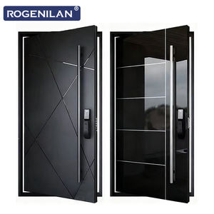 ROGENILAN, fournisseur chinois, portes <span class=keywords><strong>d</strong></span>'<span class=keywords><strong>entrée</strong></span> extérieures en aluminium pivotantes, résistantes aux ouragans, avec panneau miroir, <span class=keywords><strong>porte</strong></span> de sécurité - Product Image 6