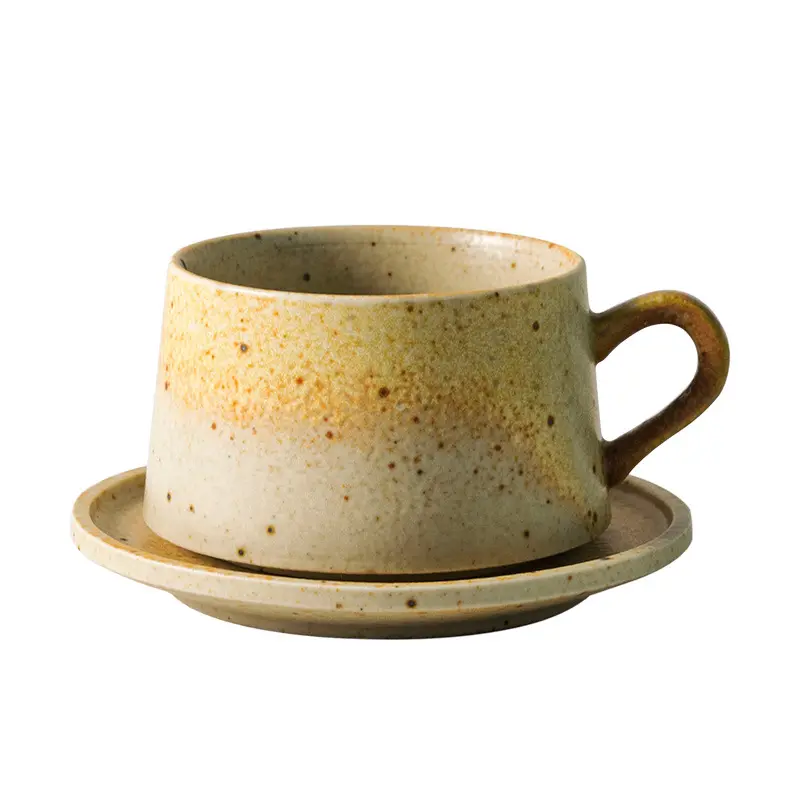 Керамическая японская керамическая чашка для кофе, капучино, набор для кофе в стиле ретро, простая итальянская чашка ручной работы
