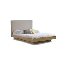 Marco de cama con plataforma de madera moderna CECILION, estilo urbano contemporáneo, tela de Metal inflable plegable King Queen para la vida urbana