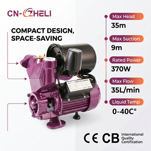 Bomba Doméstica ZHELI de 0.5HP, Autocebante, de Superficie, para Tuberías <span class=keywords><strong>en</strong></span> Línea, Tanque de Presión, Suministro de Agua a Presión <span class=keywords><strong>Constante</strong></span>, con Certificación CE - Product Image 1