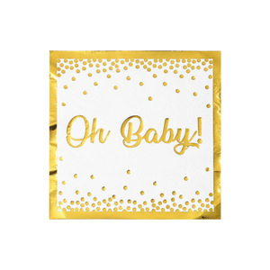 Gold Foil Lettering Paper Napkins 330mm Disposable For Anniversary Parties - Product Image 5