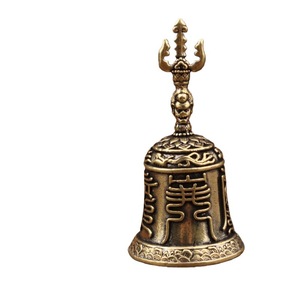 Campana Vajra de Latón, 2 Piezas, Redonda, Simbolismo Feng Shui, Objeto Decorativo Religioso para el Hogar o Templo - Product Image 5