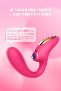 Duende - Estimulador de Clítoris de Silicona Rosa de 17.8 cm, Doble Masajeador, 10 Vibraciones, 5 Niveles de Succión, Recargable, Juguete Sexual para Mujeres - Product Image 4