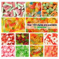 Halal fruit assortimenten met diverse smaken, op maat gemaakte groothandel bulk halal peelable jelly gummy snoepjes