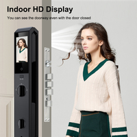 Cerradura Inteligente para Puerta de Aluminio con Reconocimiento Facial y Huella Dactilar, Videoportero, Tarjeta de Memoria, Almacenamiento en la Nube, Aplicación Tuya, Código de Contraseña, Wi-Fi