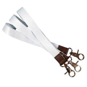 High Quality White Blank Custom Logo Key Chain Keychain Wrist Strap Leather Polyester Promotional Lanyards