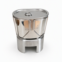 Kit de camping individuel léger en aluminium pour barbecue extérieur, style militaire, avec porte-gobelet et gourde, pour usage en terre ferme