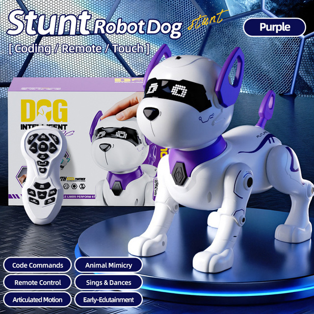 Multifunctional Programmable Robot Dog Toy Remote Control Interactive Electric Pet Touch Remote Control Plastic for Kids