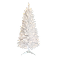 Sapin de Noël artificiel blanc de 90 cm (3 pieds) avec 88 pointes et lumières UL pour la maison et le bureau - Vente en gros pour le Nouvel An